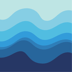 Serene blue wave layers flowing seamlessly, ideal for calming backgrounds, creative projects, and stylish presentations with a modern aesthetic