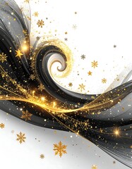 Golden Swirl - Abstract Design with Black and Gold Elements.