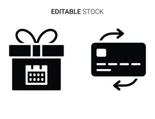 Online transaction icon for scheduled gift, payment, refund, or recurring subscription now.