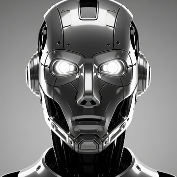 black robot head