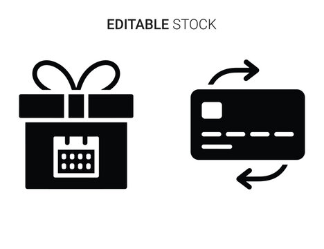 Online transaction icon for scheduled gift, payment, refund, or recurring subscription now. - Powered by Adobe