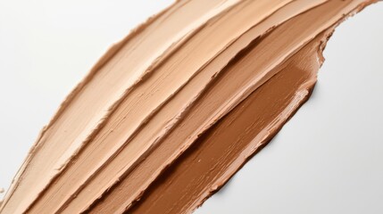 Foundation strokes on a white background. Facial cosmetics. Shades of beige.