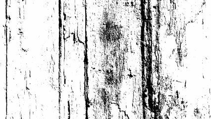 Distressed grunge wood texture with cracks and worn marks black and white Vector, illustration