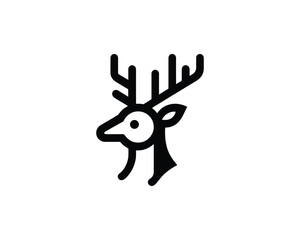 Fototapeta premium Deer head in minimalist line style