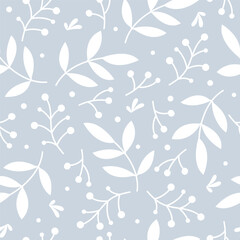 seamless winter pattern with plants
