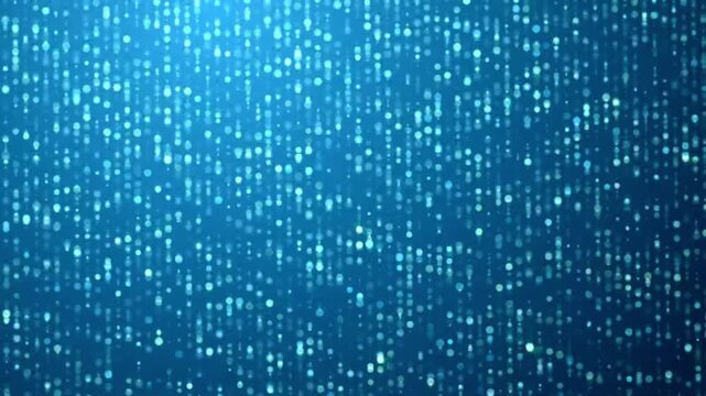 abstract blue data stream background with falling particle streaks seamless loop
