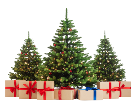 New year decoration, Christmas, holidays concept. Fur tree and christmass decorations, christmas balls.