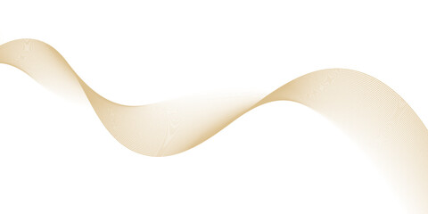 Luxury abstract gold wavy line pattern (guilloche curves) with copy space. Elegant golden color smooth gradient on white background. Premium vector striped texture for banner, business backdrop.