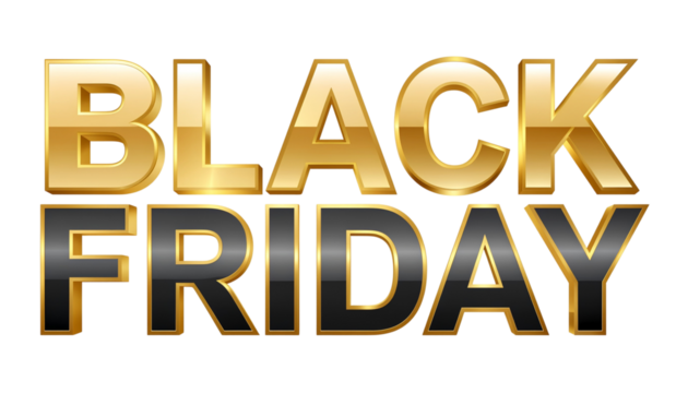 Luxurious and shiny golden 3d text spelling out black friday with a dark background perfect for promotional advertising and sales events - Powered by Adobe