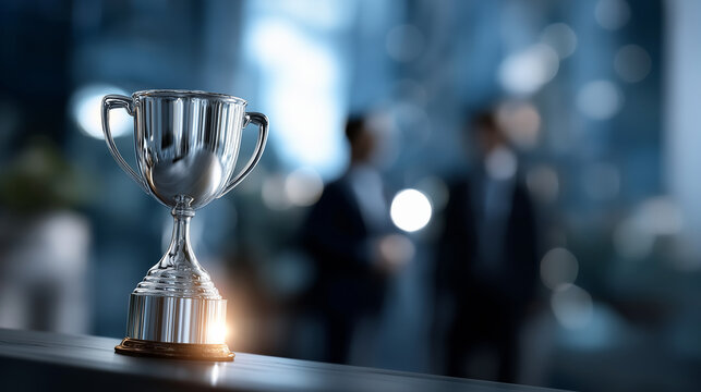 Recognition ceremony award background illustration faceless honor achievement defocused celebration prestige background applause trophy visualization success recognition