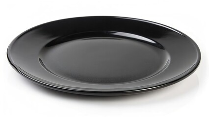 black plate isolated on a white background