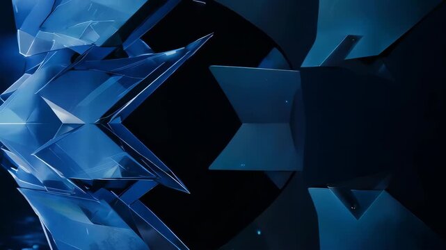 Abstract Blue Crystal Formation with Dark Background Video.