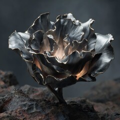 Abstract metal rose design