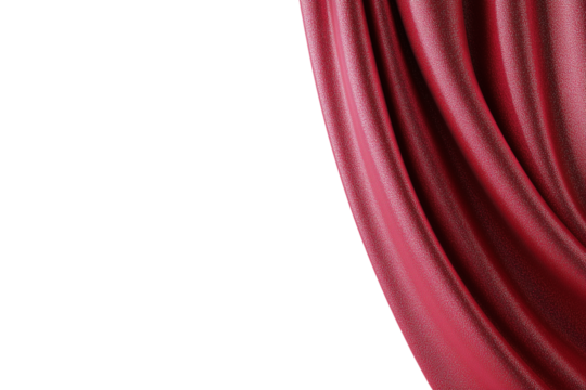 A red curtain with a transparent background