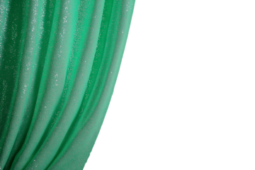 A green curtain with on a transparent background.