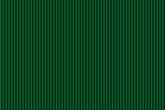 Abstract vertical ribbed texture with gradient shades of deep forest green and emerald tones