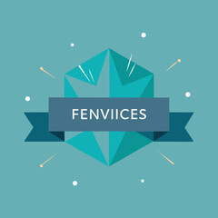 Abstract geometric badge with text isolated on white background