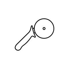 Pizza cutter line icon, filled style isolated on white background
