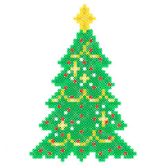 Christmas tree halftone style, Modern Christmas tree design, Christmas with ornaments