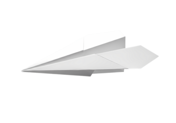 Dream big with a simple white paper airplane