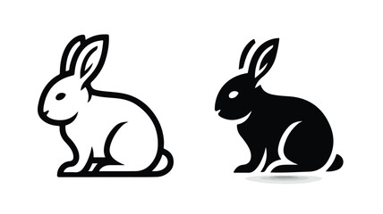 Obraz premium Elegant Solid Rabbit Icon for Domestic Animals Concept - Bunny Vector