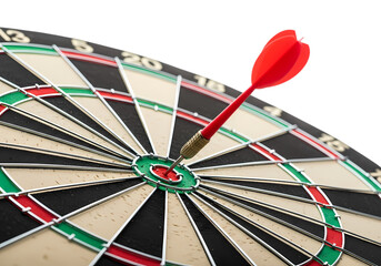 Bullseye hit shows targeting success and achievement