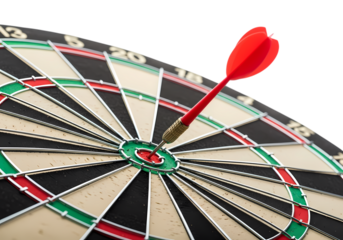 Bullseye hit shows targeting success and achievement