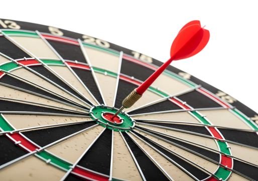 Bullseye hit shows targeting success and achievement