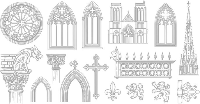 Gothic Architecture Elements Collection