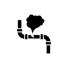 Leaked pipe. Damaged pipe. water flows from iron pipes. Water dripping as droplets from leakage. Fix pipe, Plumber icon flat vector illustration isolated on white background. Flat trendy icon