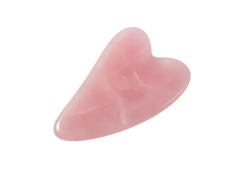 Rose quartz gua sha tool for skincare routine