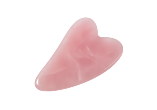 Rose quartz gua sha tool for skincare routine