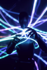 generative art. technologies of the future. The virtual ai image explores cyberspace	