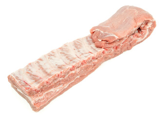 Striped raw pork ribs meat