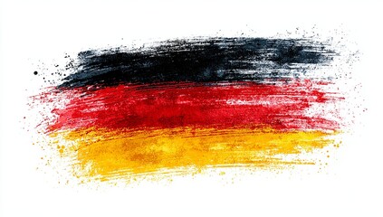 German flag painted with textured brush strokes Germany