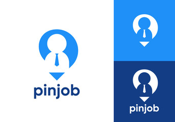 abstract find job logo. travel pin location symbol icon design