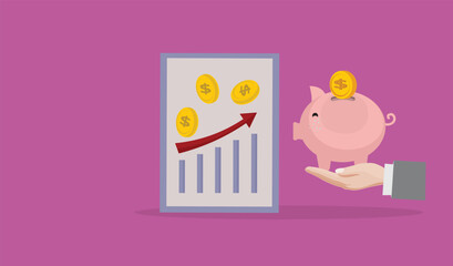 Financial growth and investment strategies featuring a piggy bank
