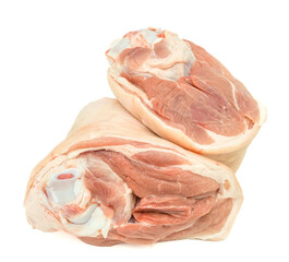 Bone-in rind hind shank meat