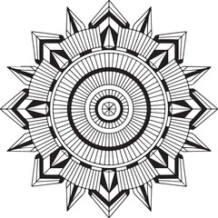 Intricate Black and White Geometric Mandala Design