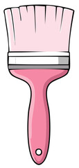 Pink Paint Brush Illustration for Art, Home Improvement, and Creative Projects
