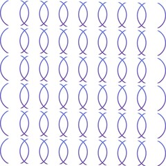 Repeating pattern of purple curved lines and shapes on a white background in a grid like arrangement