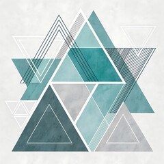 Modern teal triangle geometric abstract background