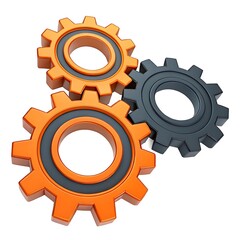Dynamic gears turning together for success concept