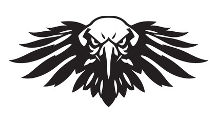 Fototapeta premium Majestic eagle wings emblem, powerful symbol of freedom and strength, perfect for logos, branding, and impactful designs, soaring high with confidence.