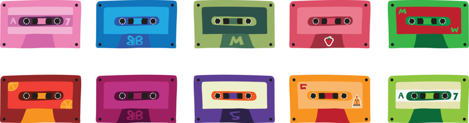 Obraz premium Cute Vintage Retro Music Cassette