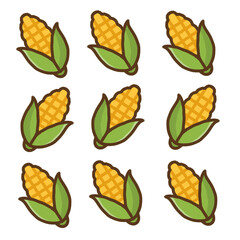 set of corn vector 