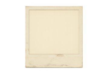 Vintage instant film frame with blank space, offering an old retro template for memories, a transparent background illustration