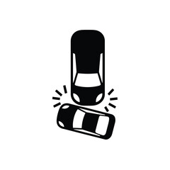 Two cars in a collision accident icon © MDMINTU