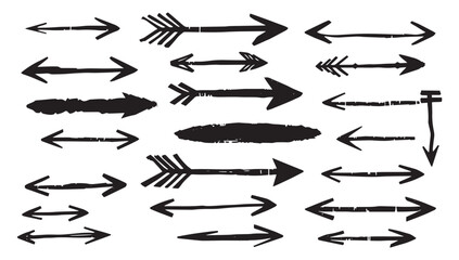 Hand drawn arrow collection pointing in every direction, ideal for creative projects, presentations, and website design elements, add a unique touch!