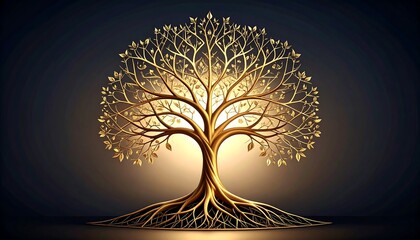 Abstract branching network shaped like a tree of life, support concept